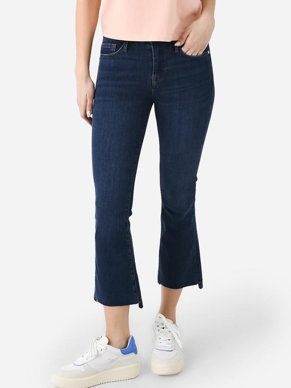 FRAME Women's Le Crop Mini Boot Raw Stagger Jean Size 28